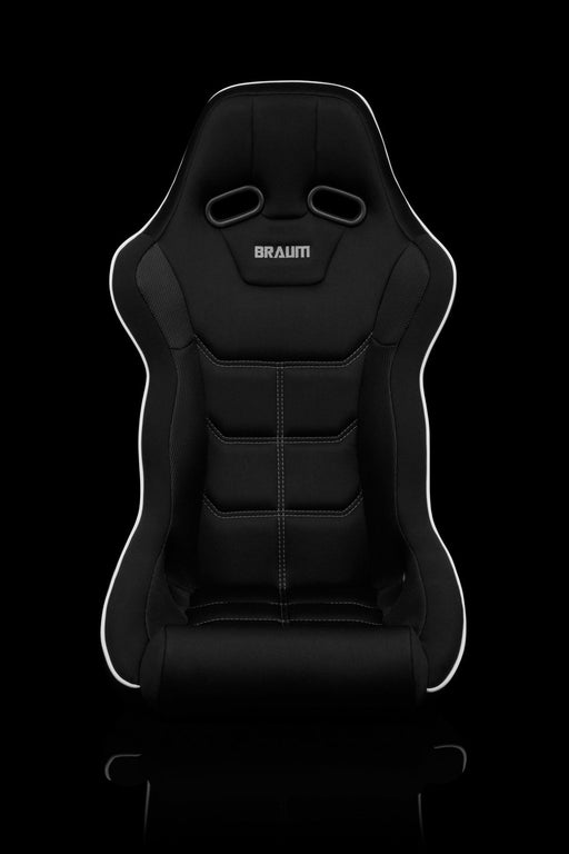 BRAUM Falcon-X Fixed Back Racing Seat - Black Cloth | White Trim