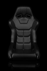 BRAUM Falcon-X Fixed Back Racing Seat - Black Leatherette | Black Stitching