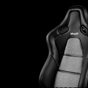 BRAUM Falcon-S Series Reclining FRP Composite Seats - Black Leatherette | Houndstooth Fabric | Carbon Fiber Composite Honeycomb - view 3