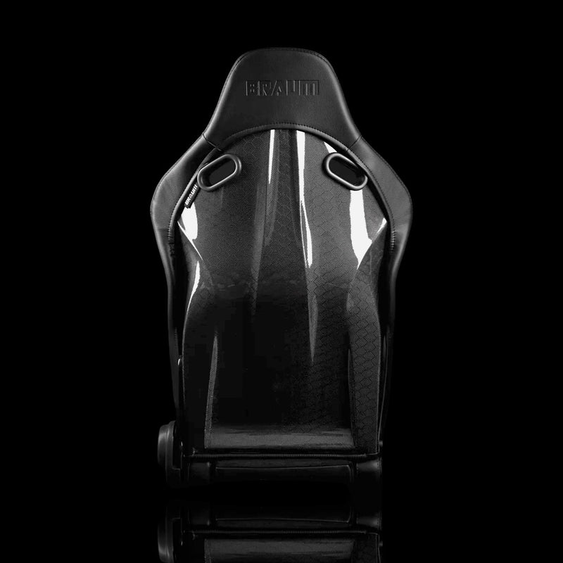 BRAUM Falcon-S Series Reclining FRP Composite Seats - Black Leatherette | Houndstooth Fabric | Carbon Fiber Composite Honeycomb - view 4