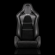 BRAUM Falcon-S Series Reclining FRP Composite Seats - Black Leatherette | Alcantara Inserts | Carbon Kevlar Composite - view 2