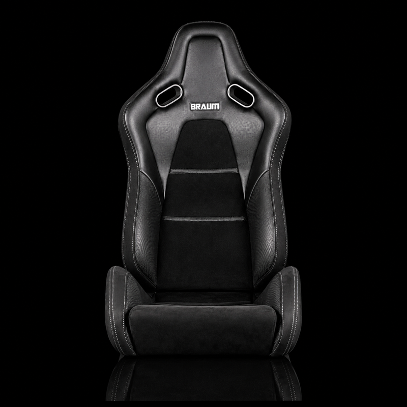 BRAUM Falcon-S Series Reclining FRP Composite Seats - Black Leatherette | Alcantara Inserts | Carbon Kevlar Composite - view 2