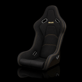 BRAUM Falcon-S Composite Fixed Back Bucket Seat - Black Cloth | Gold Stitching | Gold Dust Composite
