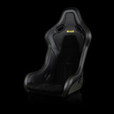 BRAUM Falcon-S Composite Fixed Back Bucket Seat - Black Leatherette | Alcantara Inserts | Carbon Kevlar Composite