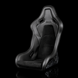 BRAUM Falcon-S Composite Fixed Back Bucket Seat - Black Leatherette | Alcantara Inserts | Carbon Forged Composite