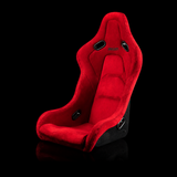 BRAUM Falcon-S Composite Fixed Back Bucket Seat - Red Alcantara | Black Stitching | Black Glitter Composite