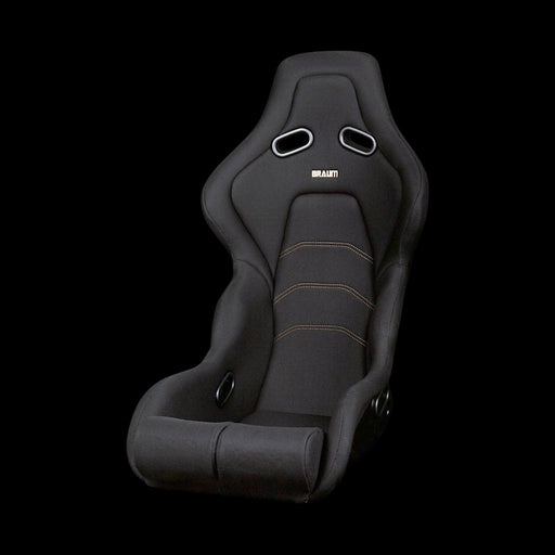 BRAUM Falcon-Z Composite FRP Fixed Back Bucket Seat - Black Fabric | Gold Stitching | Gold Dust Composite - view 2