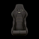 BRAUM Falcon-Z Composite FRP Fixed Back Bucket Seat - Black Fabric | Gold Stitching | Gold Dust Composite - view 3