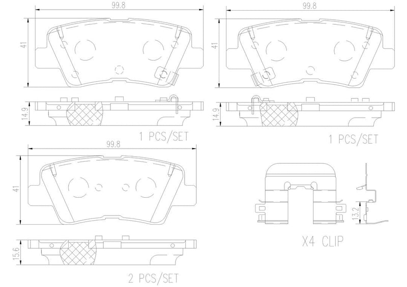 Brembo OE 19-21 Hyundai Kona Electric/17-19 Kia Soul EV Pad Brake Pad - Rear