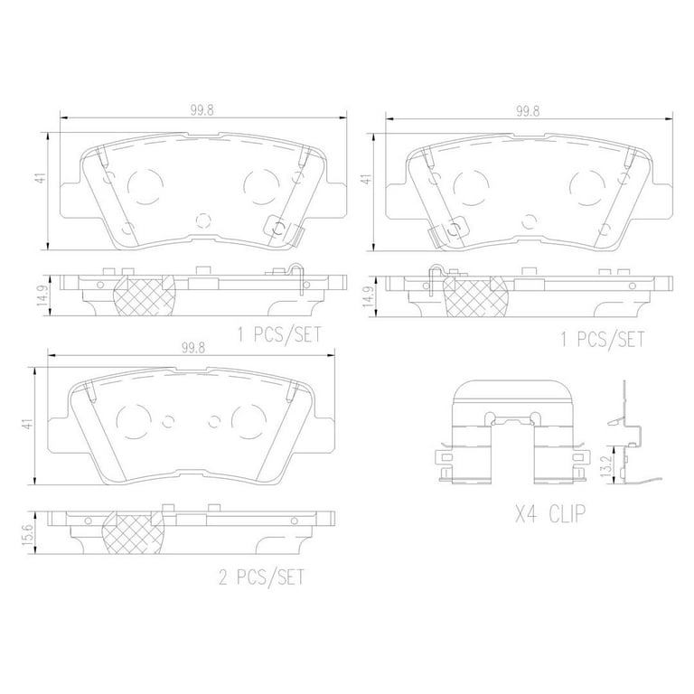 Brembo OE 19-21 Hyundai Kona Electric/17-19 Kia Soul EV Pad Brake Pad - Rear