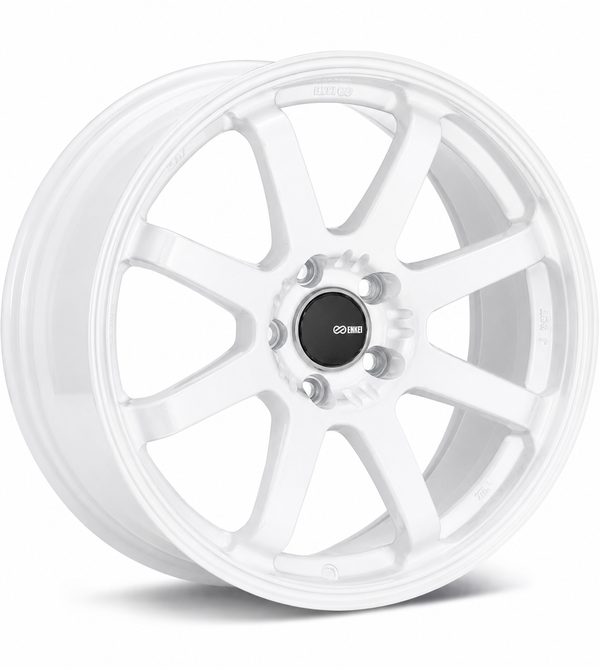 Enkei Vanquish 17x8 / 45mm Inset / 5x100 Bolt Pattern / 72.6mm Center Bore - Gloss White