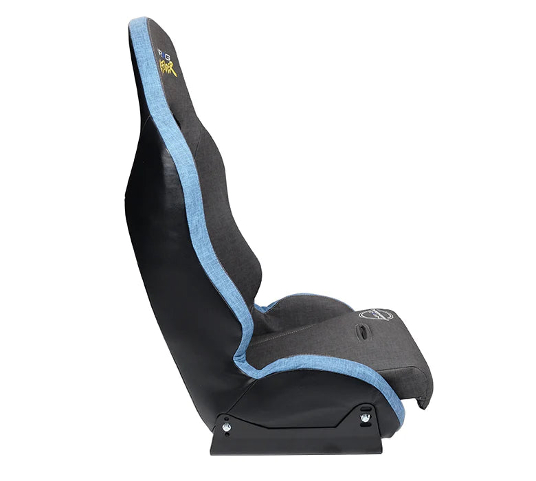 NRG Defender Water Resistant Steel Frame Suspension Seats Black w/ Blue Trim & Defender logo