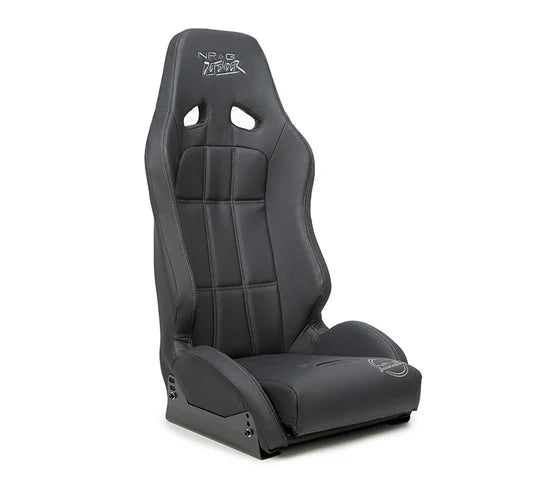 NRG Defender Water Resistant Steel Frame Susp. Seat - Black w/Black Trim/Defender Logo/Side Bracket