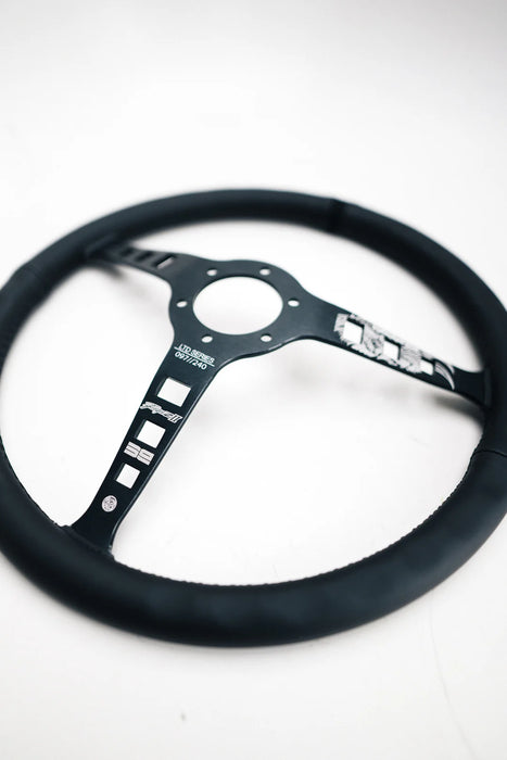 NRG Reinforced Steering Wheel - Fuguz x NRG 1.5in Deep 5mm Spoke 380mm Sport Steering Wheel - Blk