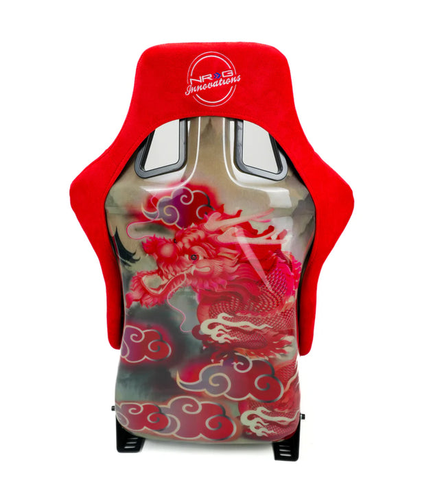 NRG Limited edition dragon-inspired racing seat with FRP back and dragon livery