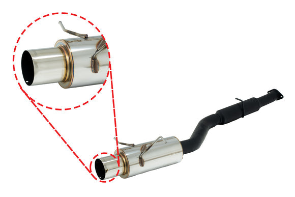 A'PEXi - BOMBER3 - 1993-1995 Mazda RX-7 [FD3S] + N1 Muffler Titanium Slide Finisher ** Small Dent/ Blemish on Tip **