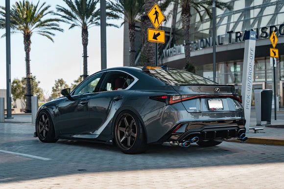 TOM'S Racing- Stainless Axleback Exhaust System for 2021+ Lexus IS 300/350 (Titanium Quad Tips)