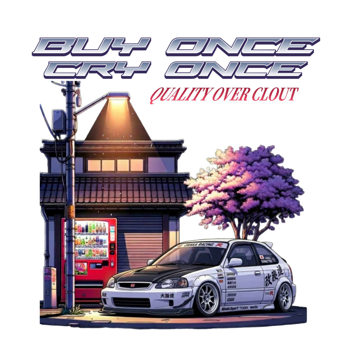 PMD JDM Legend “Buy Once Cry Once” Tee – Quality Over Clout Collection (black)