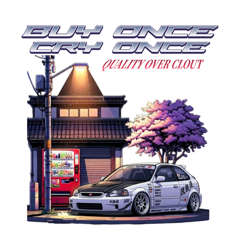 PMD JDM Legend “Buy Once Cry Once” Tee – Quality Over Clout Collection (black)