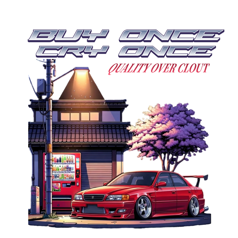 PMD JDM Legend “Buy Once Cry Once” Tee – Quality Over Clout Collection (black)