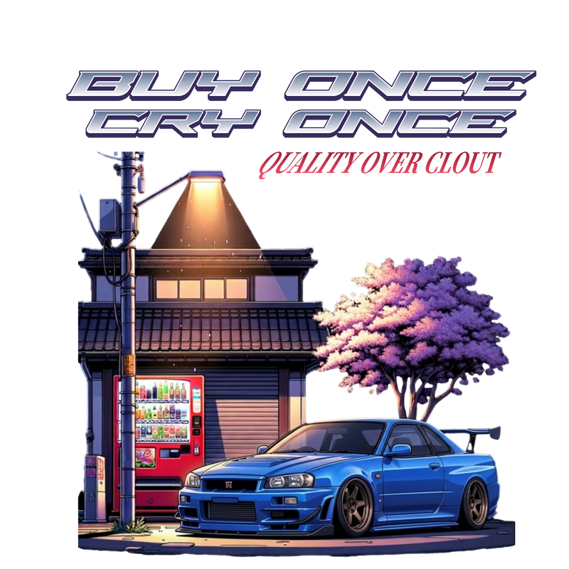 PMD JDM Legend “Buy Once Cry Once” Tee – Quality Over Clout Collection (black)