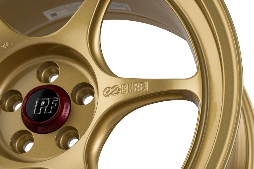 Enkei PF06 17x7.5in 5x114.3 BP 38mm Offset 75mm Bore - Gold Wheel