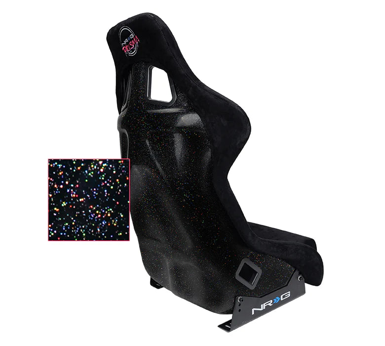 NRG FRP Bucket Seat PRISMA Edition w/Pearlized Back Black Alcantara - X Large