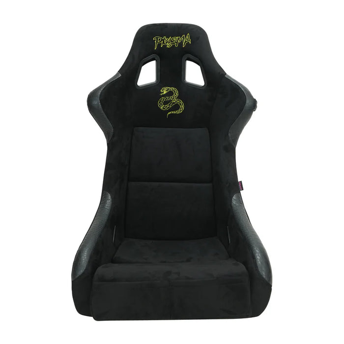 NRG FRP Bucket Seat PRISMA SAVAGE II Edition Vegan Matl. w/ Phone Pkt. - Hombre Pearl Back - Large