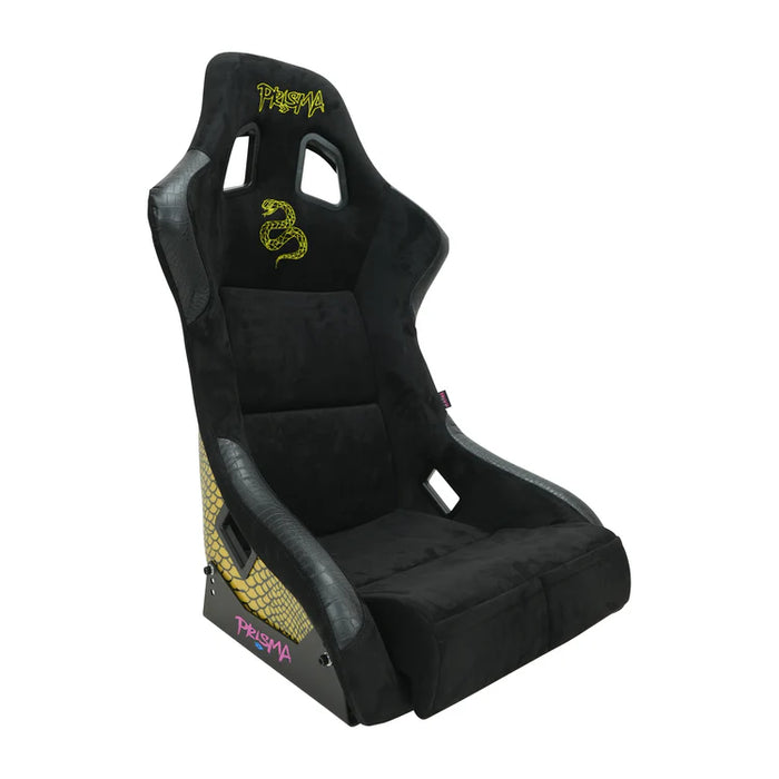 NRG FRP Bucket Seat PRISMA SAVAGE II Edition Vegan Matl. w/ Phone Pkt. - Hombre Pearl Back - Large