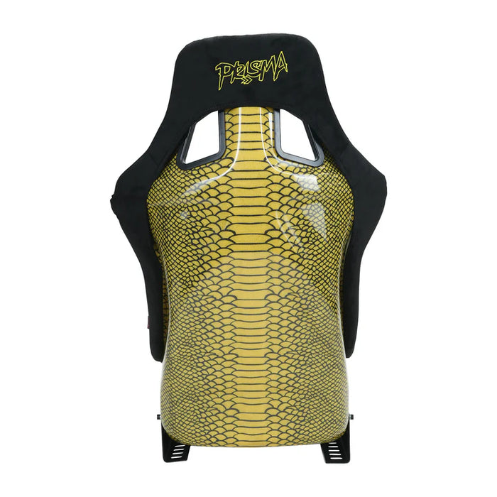 NRG FRP Bucket Seat PRISMA SAVAGE II Edition Vegan Matl. w/ Phone Pkt. - Hombre Pearl Back - Large