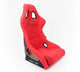 NRG FRP Bucket Seat PRISMA Edition w/ Pearlized Back/All Red Alcantara Vegan/Special Embroidery - XL