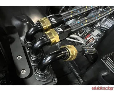 GReddy AN08 150 DEGREE HOSE END SWIVEL BLACK/GOLD ANODIZED