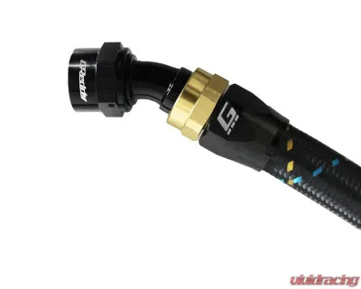 GReddy AN12 30 DEGREE HOSE END SWIVEL BLACK/GOLD ANODIZED
