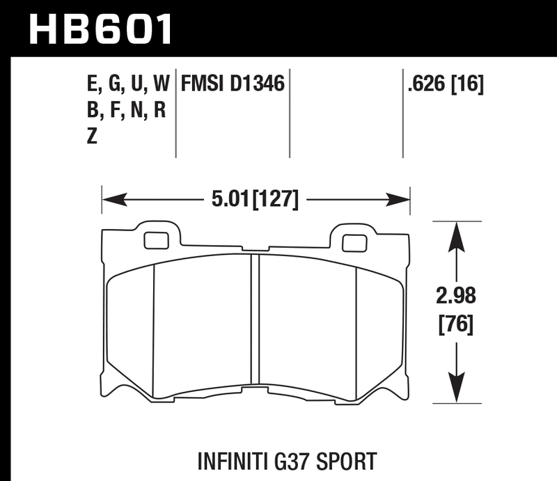 Hawk 14-15 Infiniti Q60 HPS 5.0 Front Brake Pads