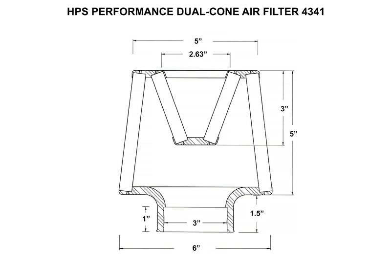 HPS Universal Dual-Cone Air Filter (Oiled) - White (HPS-4341)