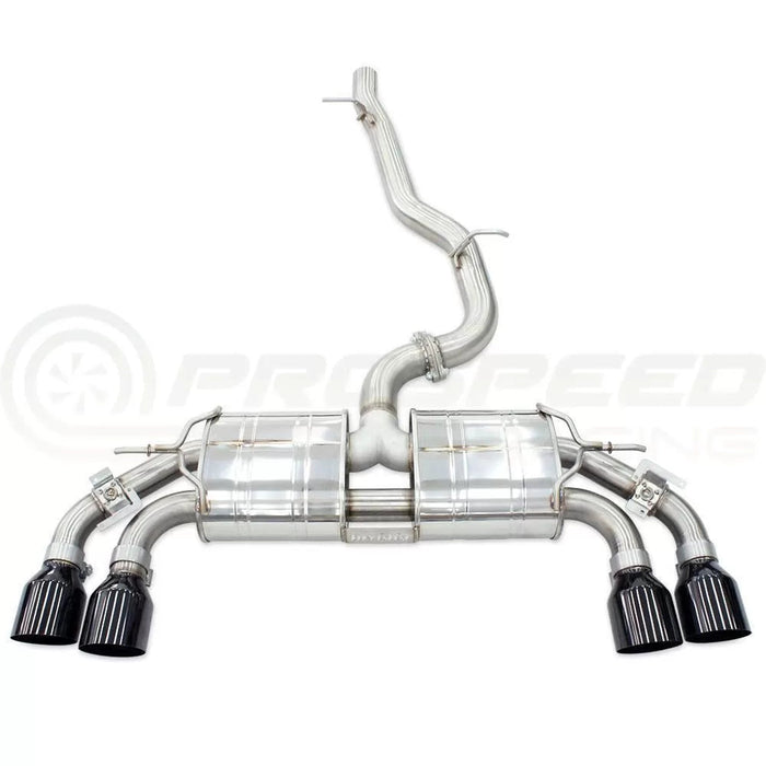 Invidia 2022+ Volkswagen Golf R MK8 76mm R400 Valved Cat Back Exhaust Straight Cut Black Tips