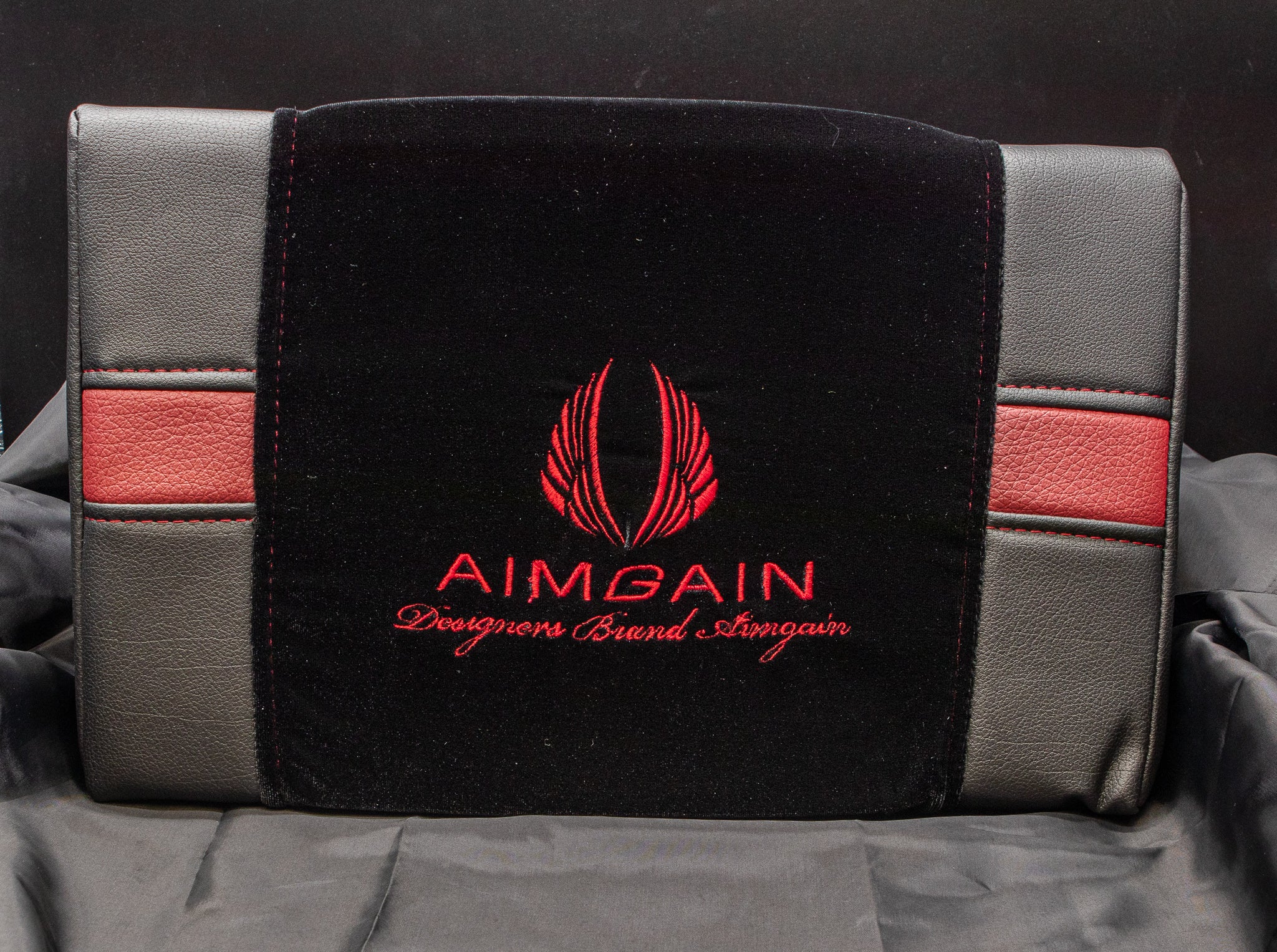 AIMGAIN Luxury Waist Pad (Black & Wine Red)