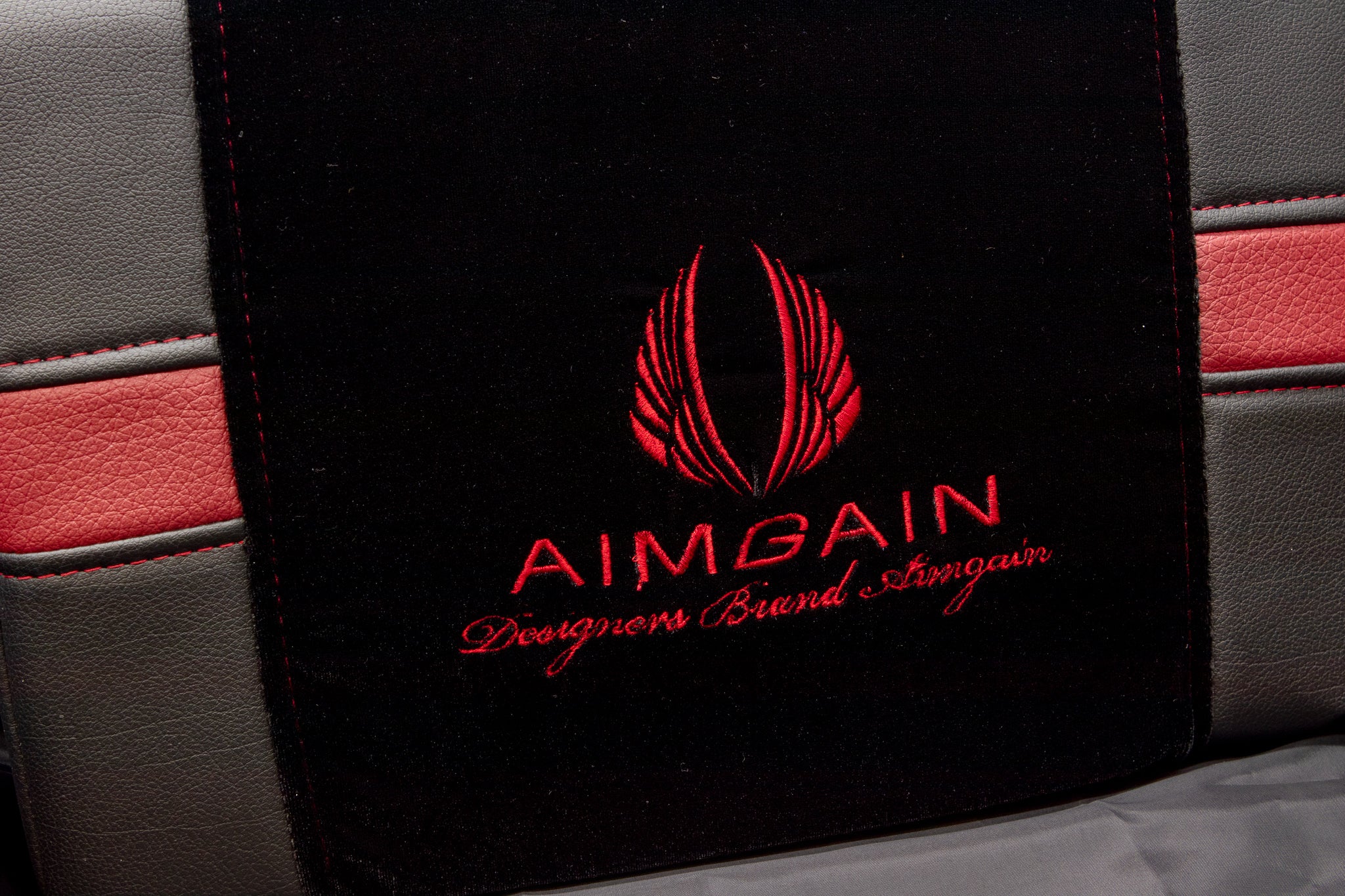 AIMGAIN Luxury Waist Pad (Black & Wine Red)