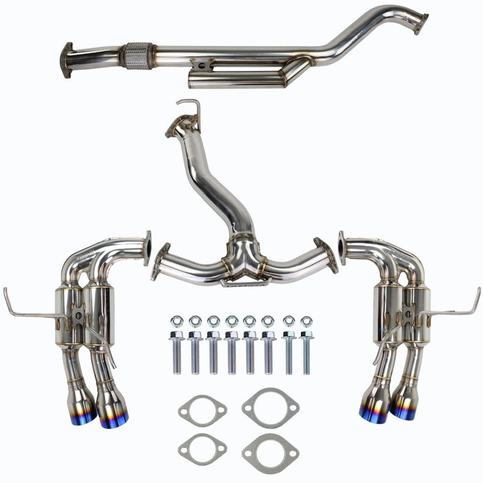 Invidia 22+ Subaru WRX Wagon Gemini R400 Cat-Back Exhaust - Black Tip