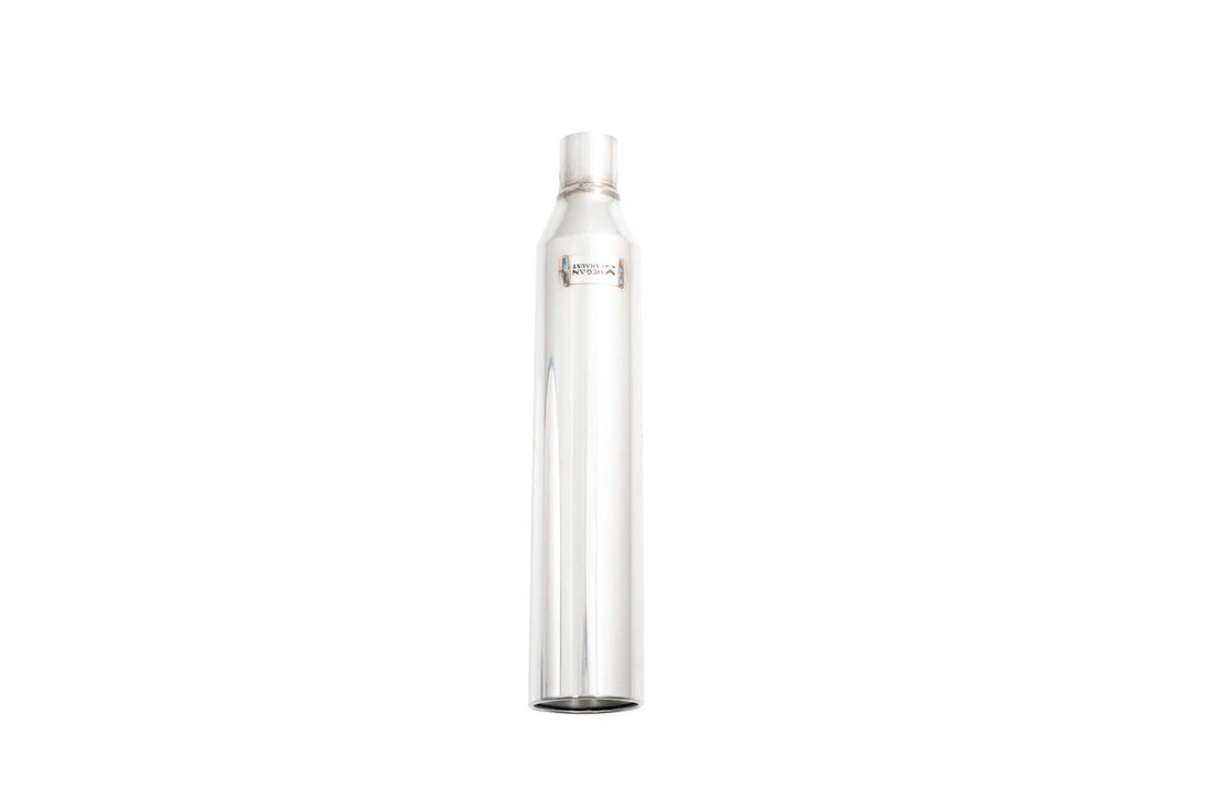 Megan Racing Universal 3" to 4" VIP Exhaust Tips Blast Pipes Style - Single - Straight With Angled Rolled Tip - Muffled - LWT