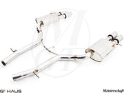 Premium performance exhaust system for Audi A8/S8 4-door sedan, enhancing sound and efficiency with a sleek design.