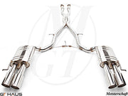 Premium exhaust system for Audi A8/S8 D3, featuring dual polished tips and high-performance design for enhanced sound.