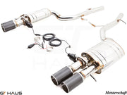 Premium performance exhaust system for Audi A8/S8 D3 V8 4.2 Quattro, featuring dual tips and electronic valve control.