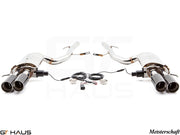 Premium exhaust system for Audi A8/S8 D3 V8 4.2 Quattro, featuring dual tips and electronic valve control.