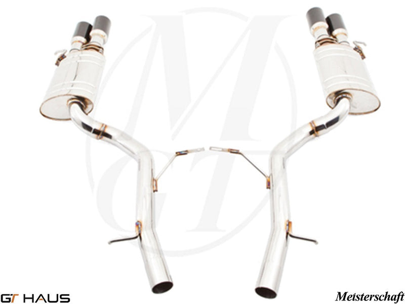 Premium exhaust system for Audi A8/S8 D3 V8 4.2 Quattro, featuring dual tips and stainless steel construction.