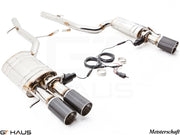 Premium Meisterschaft exhaust system for Audi A8/S8 D3 W12 6.0L Quattro, featuring dual tips and electronic valve control.