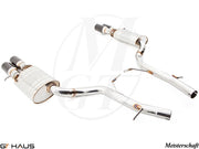 Premium performance exhaust system for Audi A8/S8 D3 W12 6.0L Quattro, featuring polished stainless steel construction.