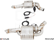 Premium performance exhaust system for Audi A8/S8 D4 4.0 T Quattro, featuring stainless steel construction and electronic valve control.