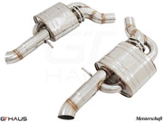 Premium performance exhaust system for Audi A8/S8 D4 4.0 T Quattro, featuring polished stainless steel construction.