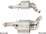 Premium performance exhaust system for Audi A8/S8 D4 4.0 T Quattro, featuring stainless steel construction and sleek design.